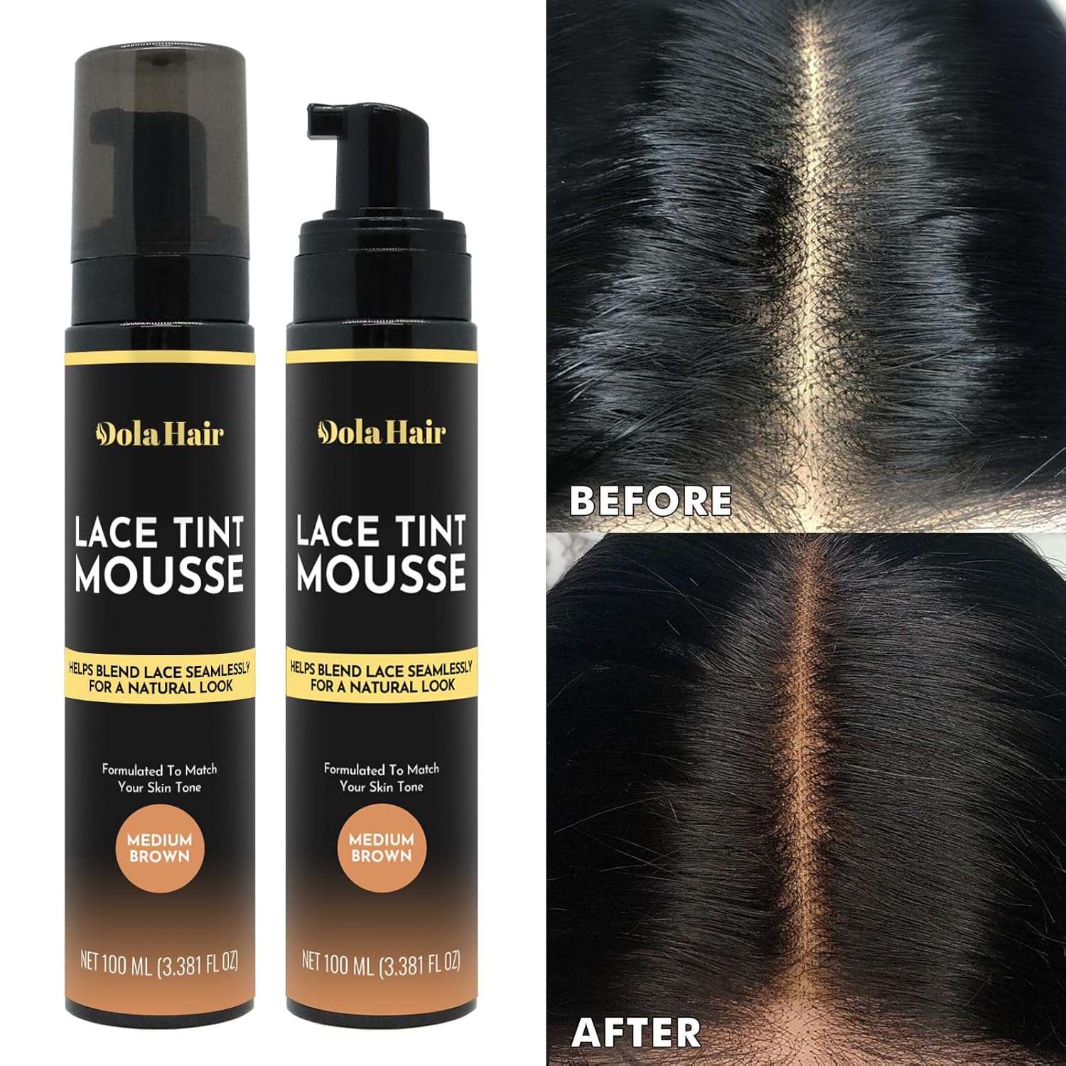 Dolahair Lace Tint Spray Mousse for Lace Front Wigs - Melting Foam, Hair Mousse, Wig Glue, and Installation Kit - Image 3