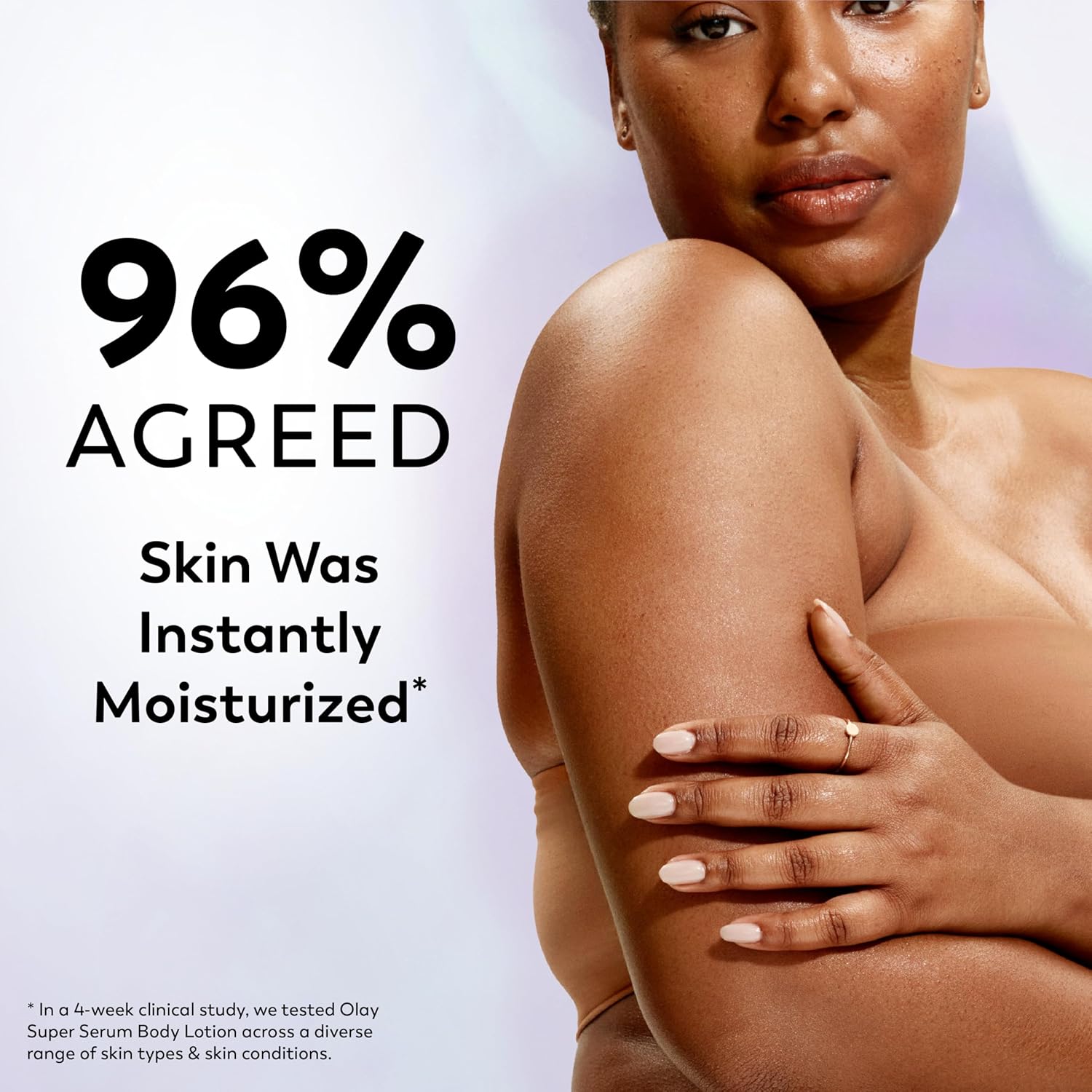 Olay Super Serum Hand & Body Lotion for Dry Skin, 24hr Long Lasting Hydration, 5+ Ingredient Complex for Bright Even Firm Luminous Skin, Sweet Vanilla & Soft Wood Scent, 18.5 fl oz - Image 4