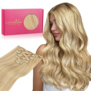 WENNALIFE Clip in Human Hair Extens...