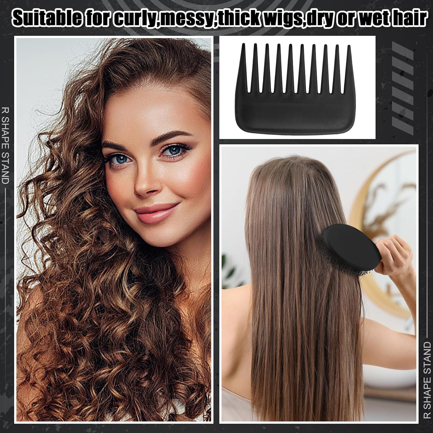 ProSuites 2 Pack Wig Head Stand with 3 PCS Wig Brush Comb, Travel Wig Holder Comb Set for Women Multiple Wigs - Image 7