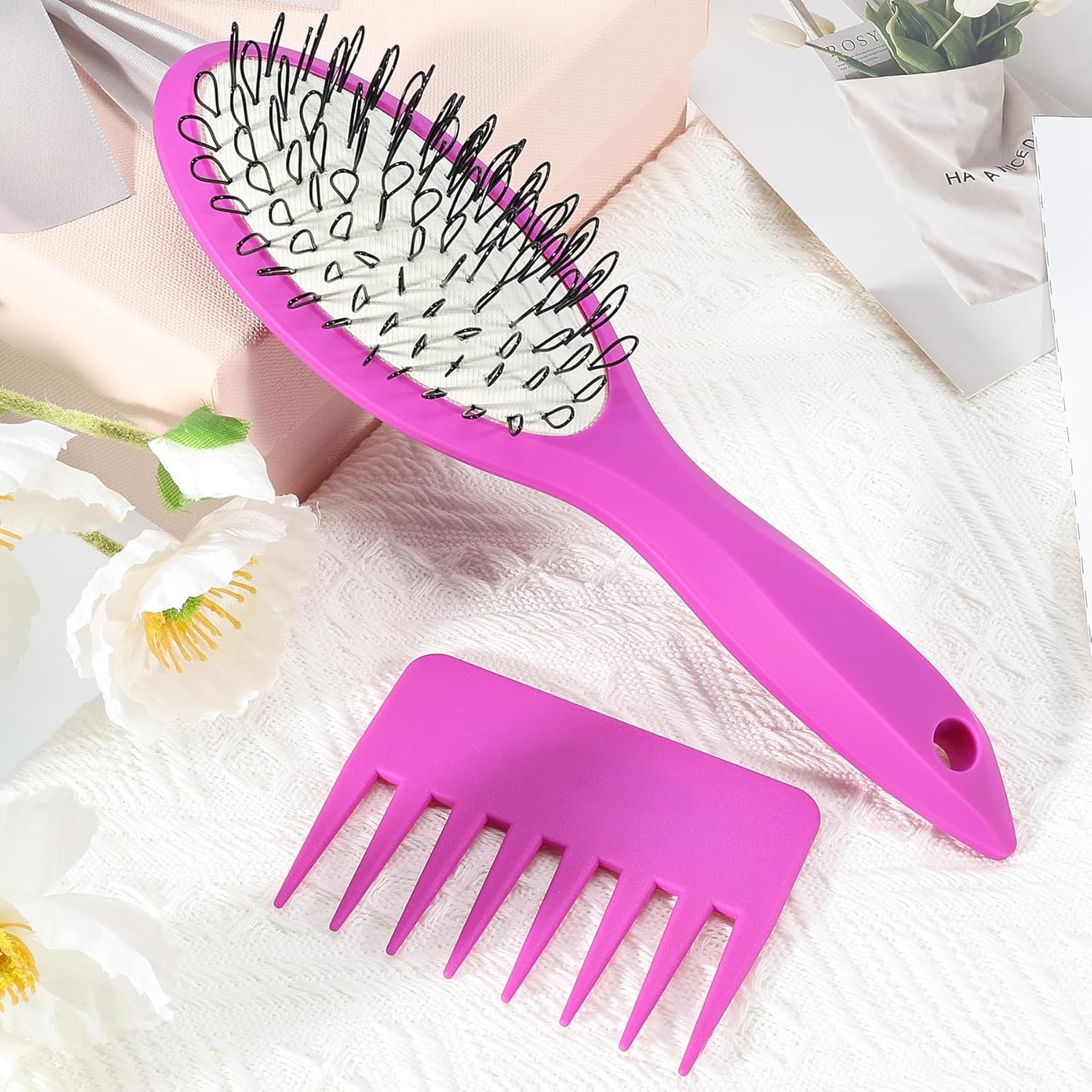 Stylemate Wig Brush Comb Set, 3pcs Professional Styling Extension Brush Kit with Travel Size for Human and Synthetic Hair Smoothing Parting Section - Image 8