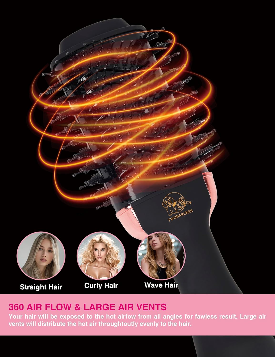Hair Dryer Brush Blow Dryer Brush in One, 4 in 1 Ionic Hair Dryer and Styler Volumizer with Oval Titanium Barrel, Hot Air Straightener for Smooth Frizz-Free Blowout - Image 7