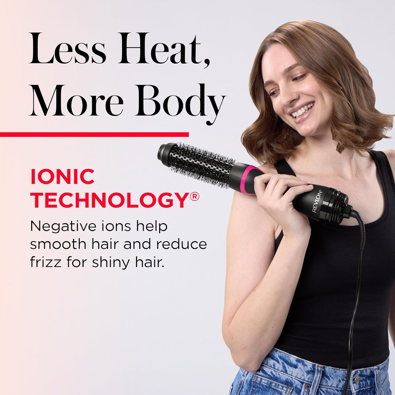REVLON One-Step Hair Dryer and Styler - Root Booster Round Brush for Styling, Dryer Brush for Fast and Easy Salon-Quality Blowout, More Shine and Less Frizz (1-1/2 in) - Image 4