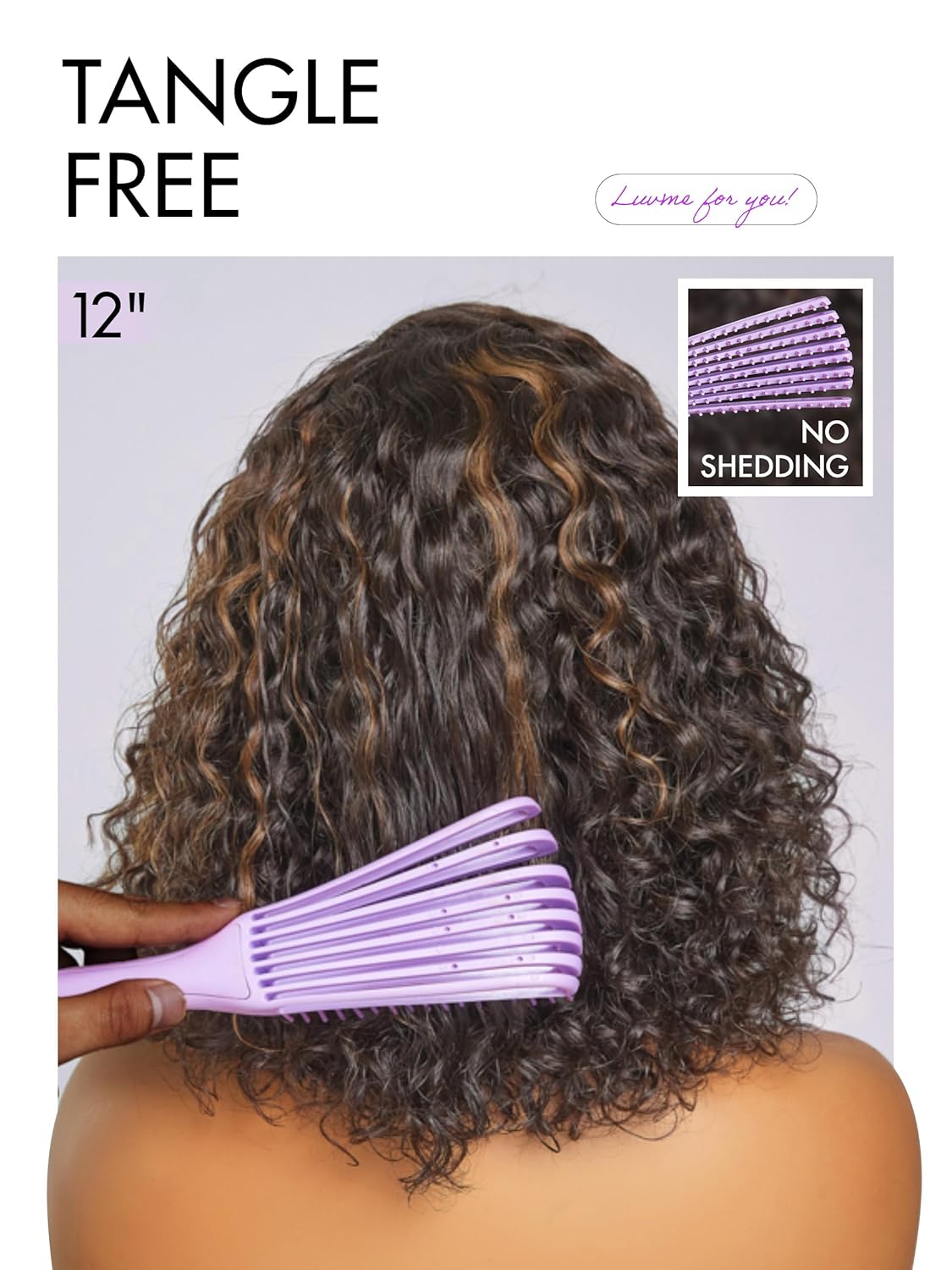 LUVME HAIR Mix Color Highlight 10 Inch Curly Wig, Glueless HD Lace Wigs Human Hair Pre Plucked Pre Cut, Curly Bob Wig Human Hair Short Wig with Blonde Highlights Ready to Go Wig - Image 4