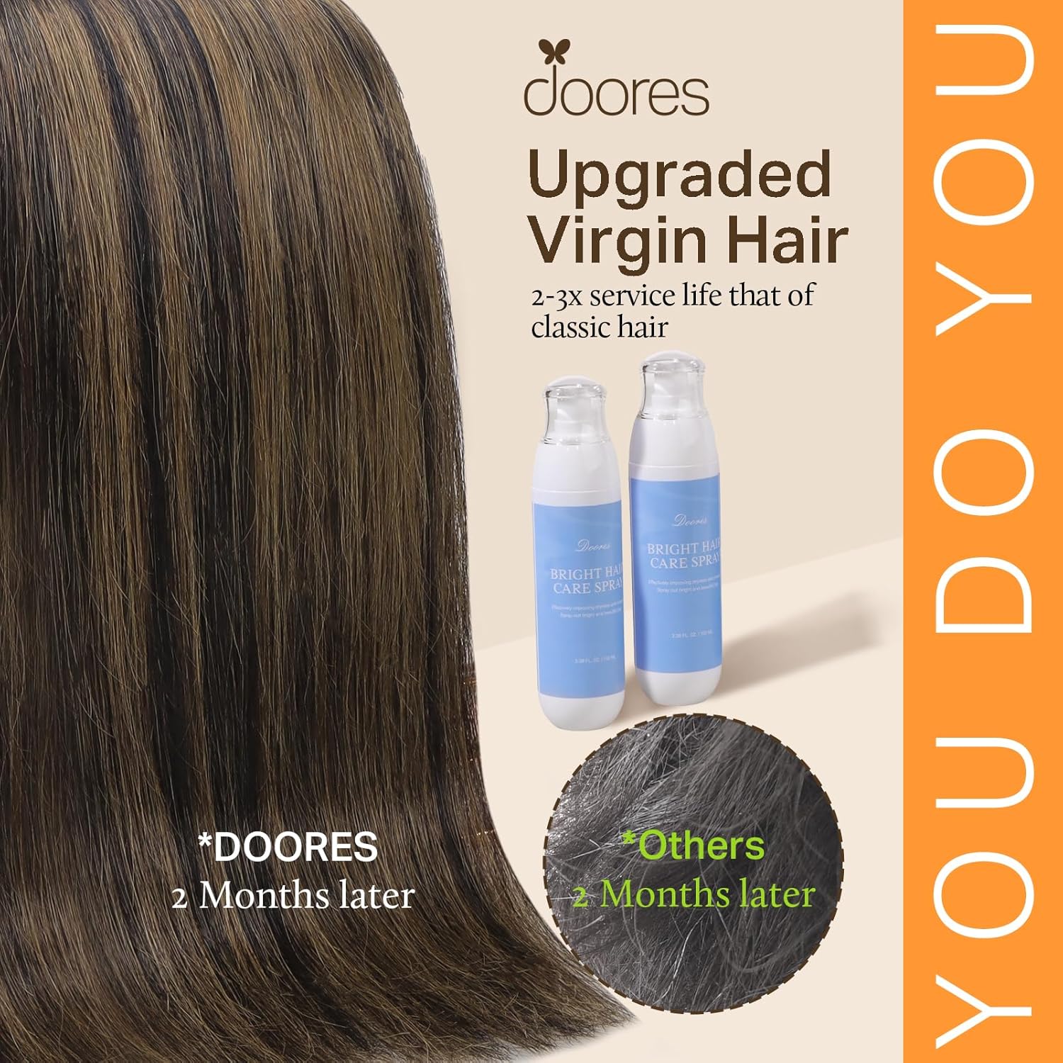 DOORES Clip in Hair Extensions Human Hair Extensions, Balayage Dark Brown to Chestnut Brown 120g 7pcs 18 Inch Real Human Hair Extensions Clip in Straight Remy Silky Weft - Image 4