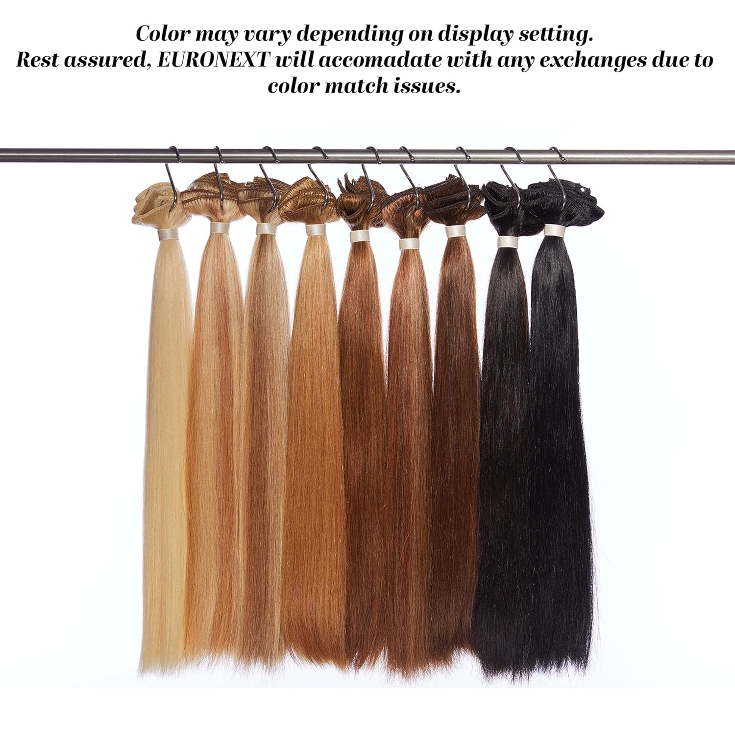 Clip in hair extensions, 100% Remy human hair, 14 inches, Straight, Curly, Black - Image 4