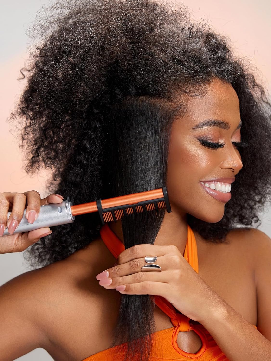 SHEGLAM Hot Comb Straightener Brush for Black Women Hair – 30s Fast Heating, 5 Temperature Settings, Dual Voltage, for Wigs, Insulated Protection Styler with Gloss Pro™ Coating - Image 9