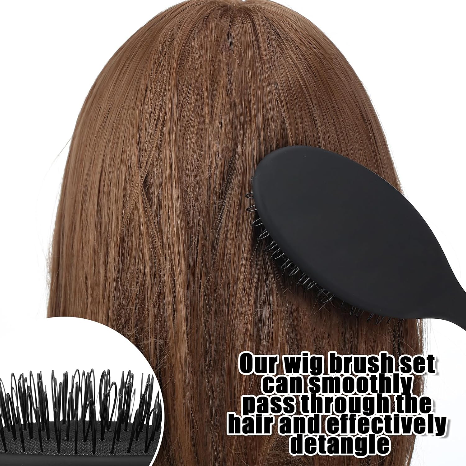 ProSuites 2 Pack Wig Head Stand with 3 PCS Wig Brush Comb, Travel Wig Holder Comb Set for Women Multiple Wigs - Image 8