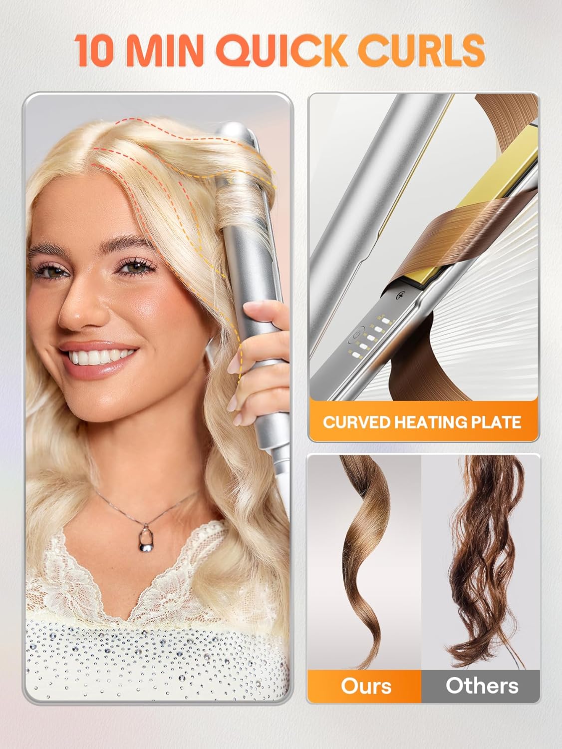 SHEGLAM Hair Straightener, 1" Flat Iron Straightener and Curler with Comb Tooth, Adjustable Smart Memory Temp 270-450°F, Dual Voltage Portable Flat Iron Hair Straightener for All Hairstyles Anti-Frizz - Image 2