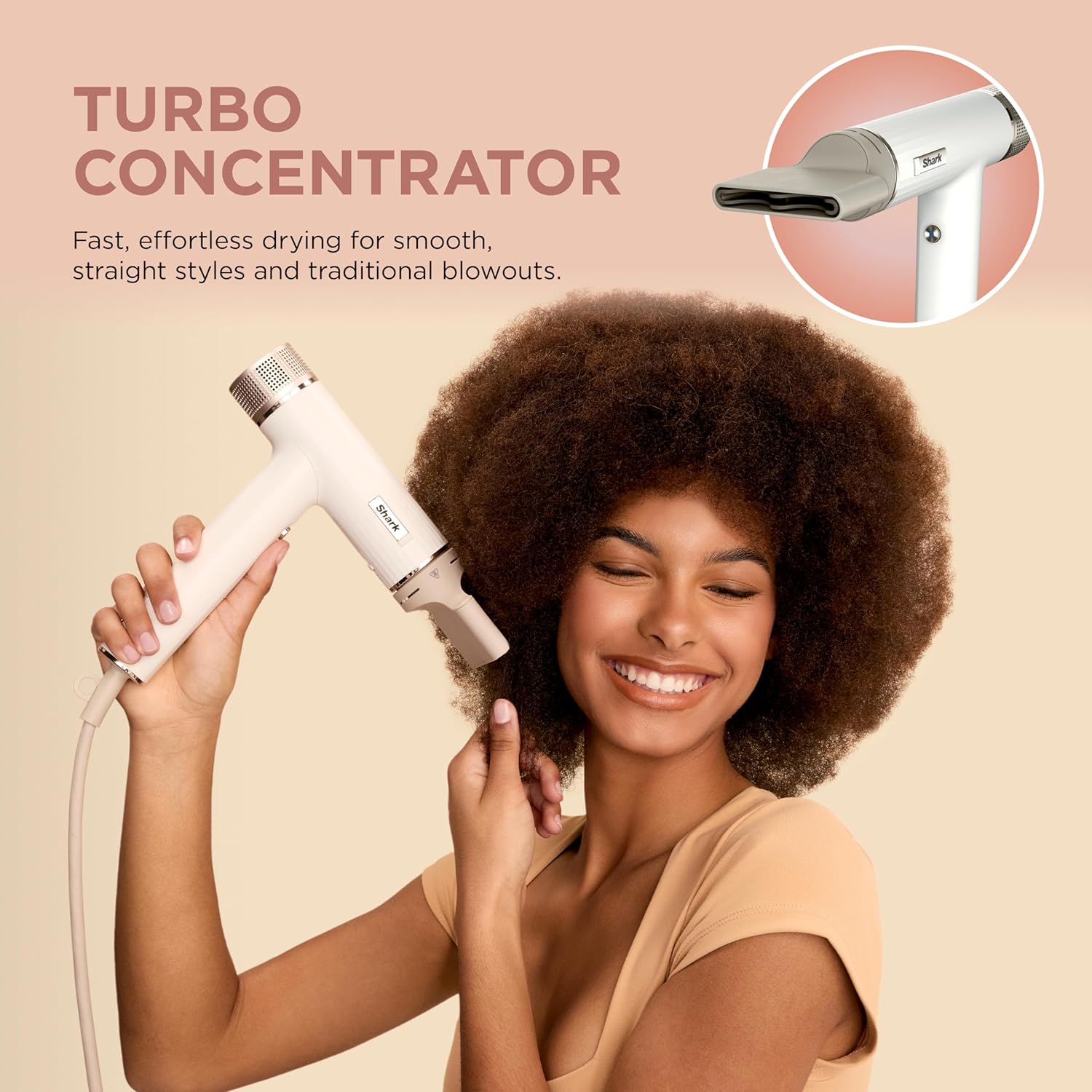 Shark Hair Dryer | SpeedStyle | No Heat Damage Hair Styling Tool | 3 Styling Tools Included | Portable & Powerful Blow Dryer | Best for Straight & Wavy Hair | Silk | HD331 - Image 5