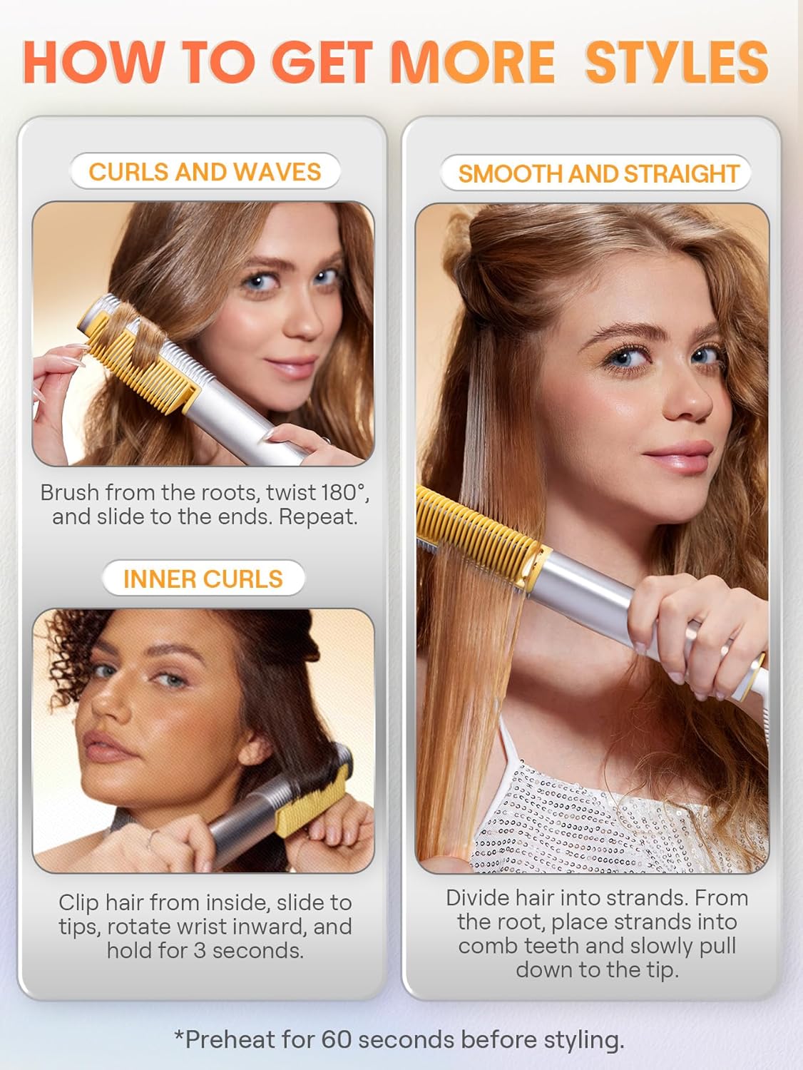 SHEGLAM Hot Comb Straightener, Hair Straightener with 24K Gold Heated Comb, 3D Ionic Hair Straightening Brush, Anti-Scald Design, Fast Heat-Up, Auto-Off, Frizz Control, Sleek & Smooth Styling - Image 2