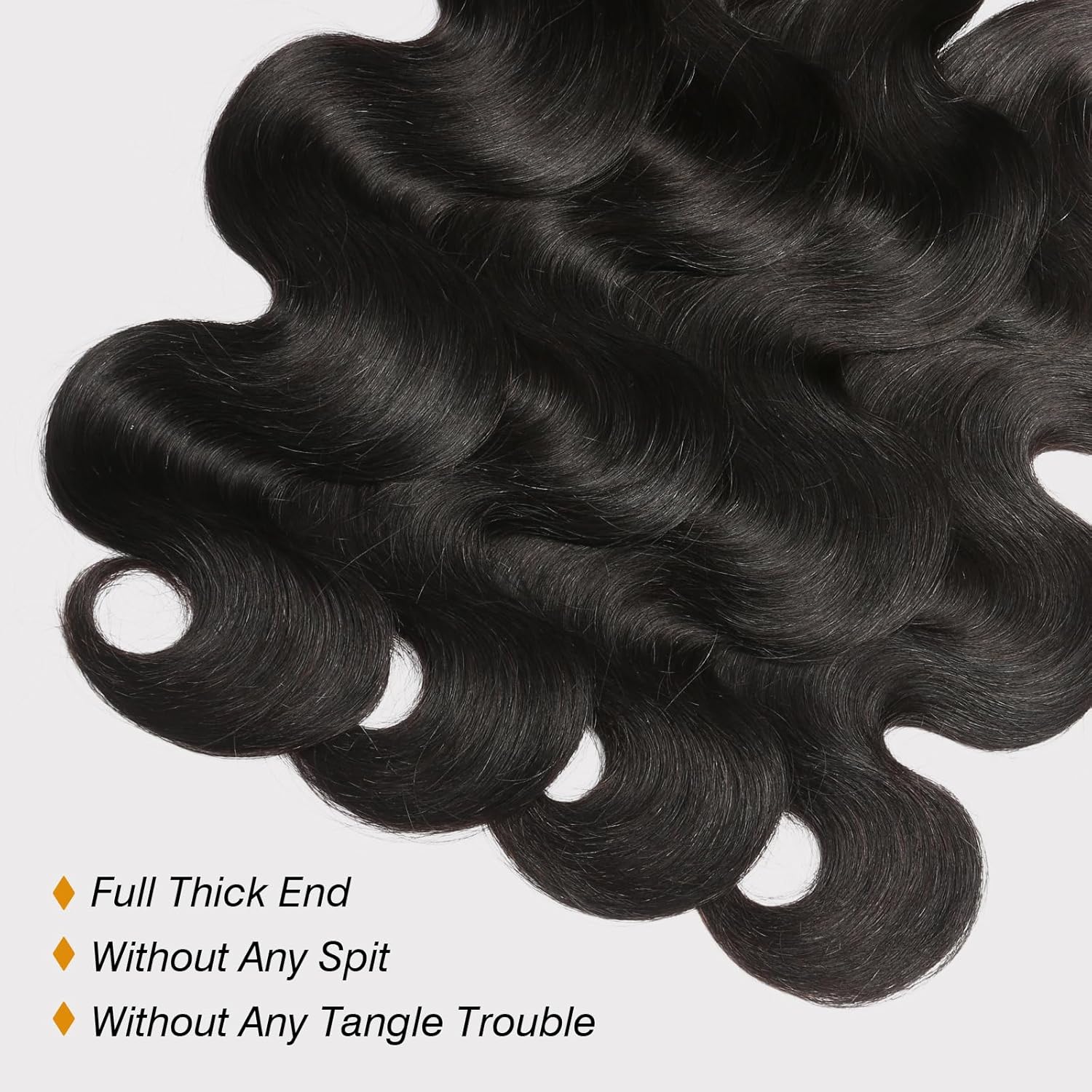 CSCHS 12A Human Hair Bundles 22 24 26 Inch Body Wave Bundles Human Hair 100% Unprocessed Brazilian Virgin Hair Quick Weave Extensions Natural Black - Image 5