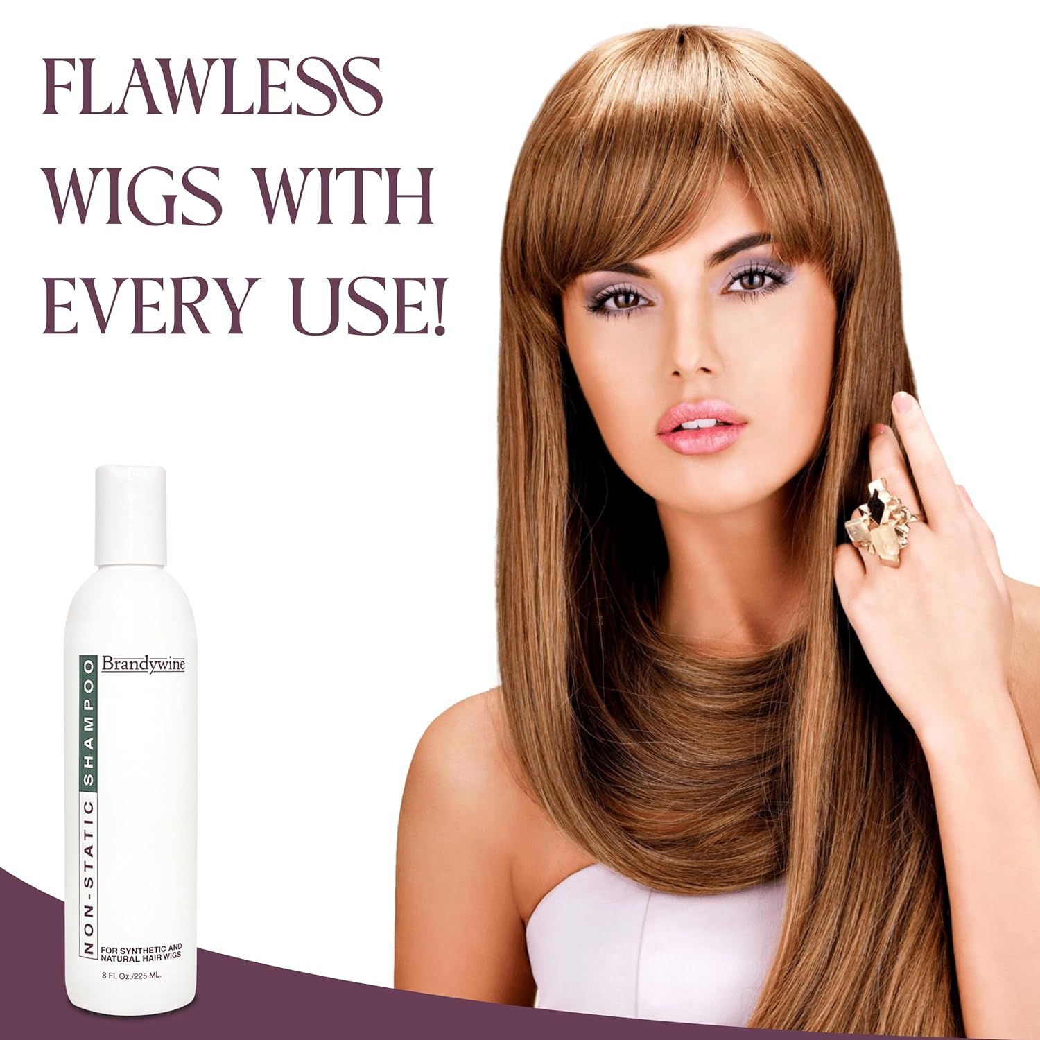 Brandywine Non Static Shampoo, Hair Cleanser for Synthetic & Human Hair Wigs, Hairpieces & Extensions - 8 Fl Oz - Image 8