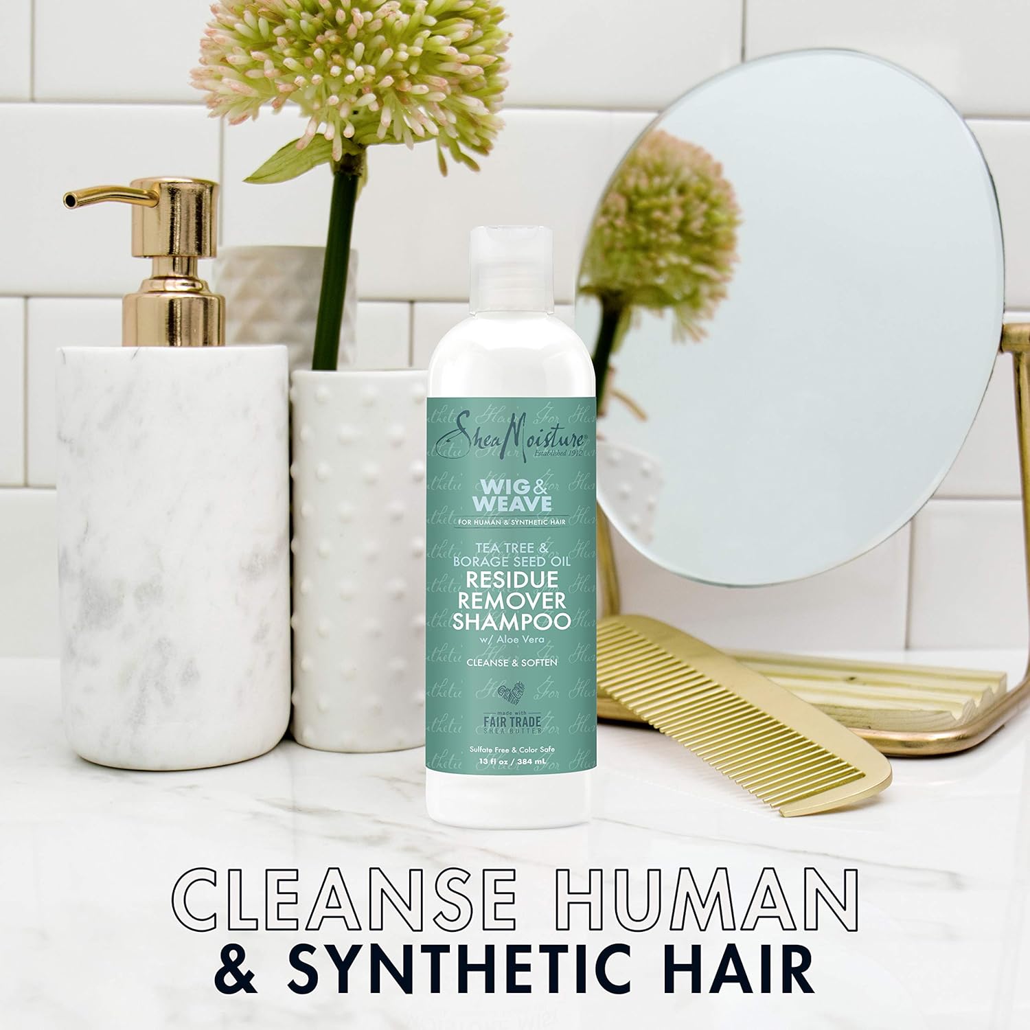 SheaMoisture Residue Remover Shampoo for Synthetic and Natural Hair, Tea Tree and Borage Seed, Sulfate Free Clarifying Shampoo, 13 Ounce - Image 10