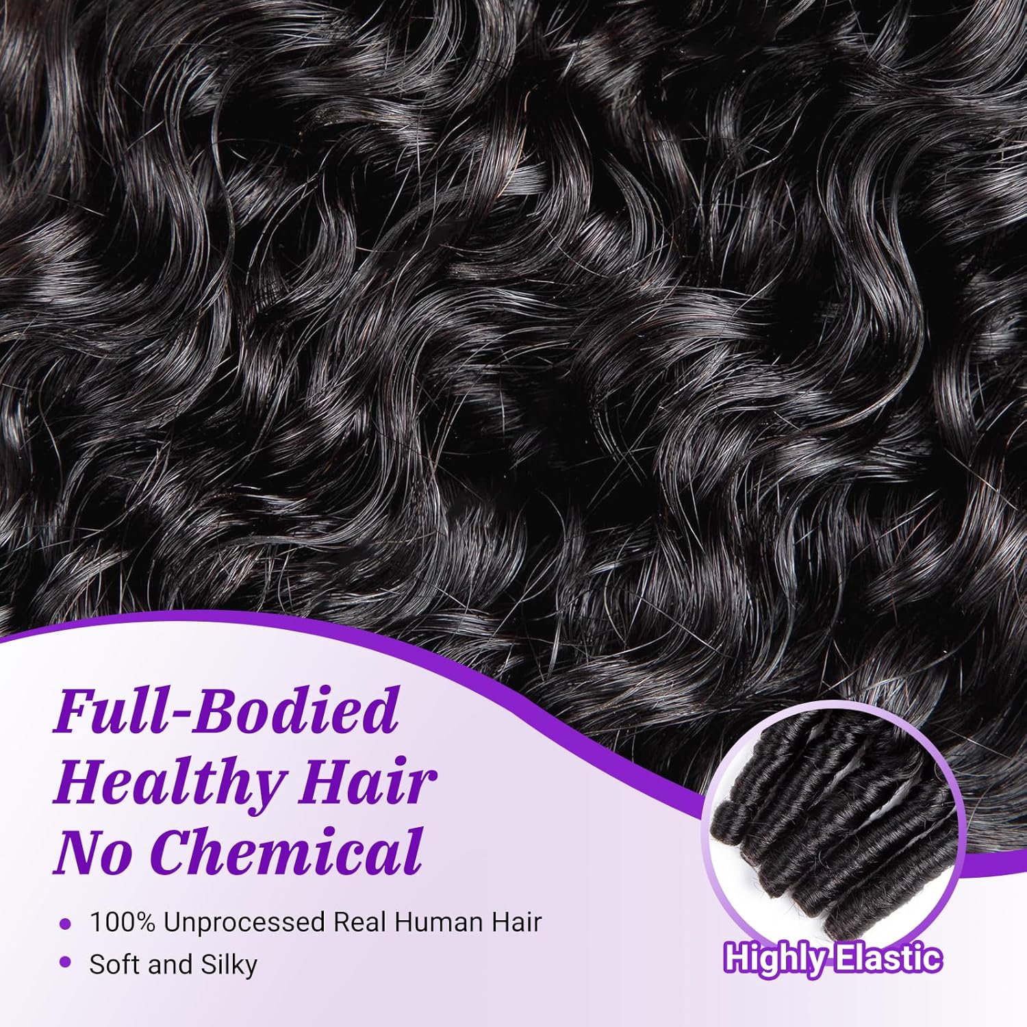 Bundles Human Hair 3C4A Spiral End Quick 3Pcs Burmese Curly Water Wave Bundles Human Hair Extensions for Black Women 14-30 INCH Natural Black (3 Burmese Bundles Curly Human Hair, 18 20 22) - Image 3