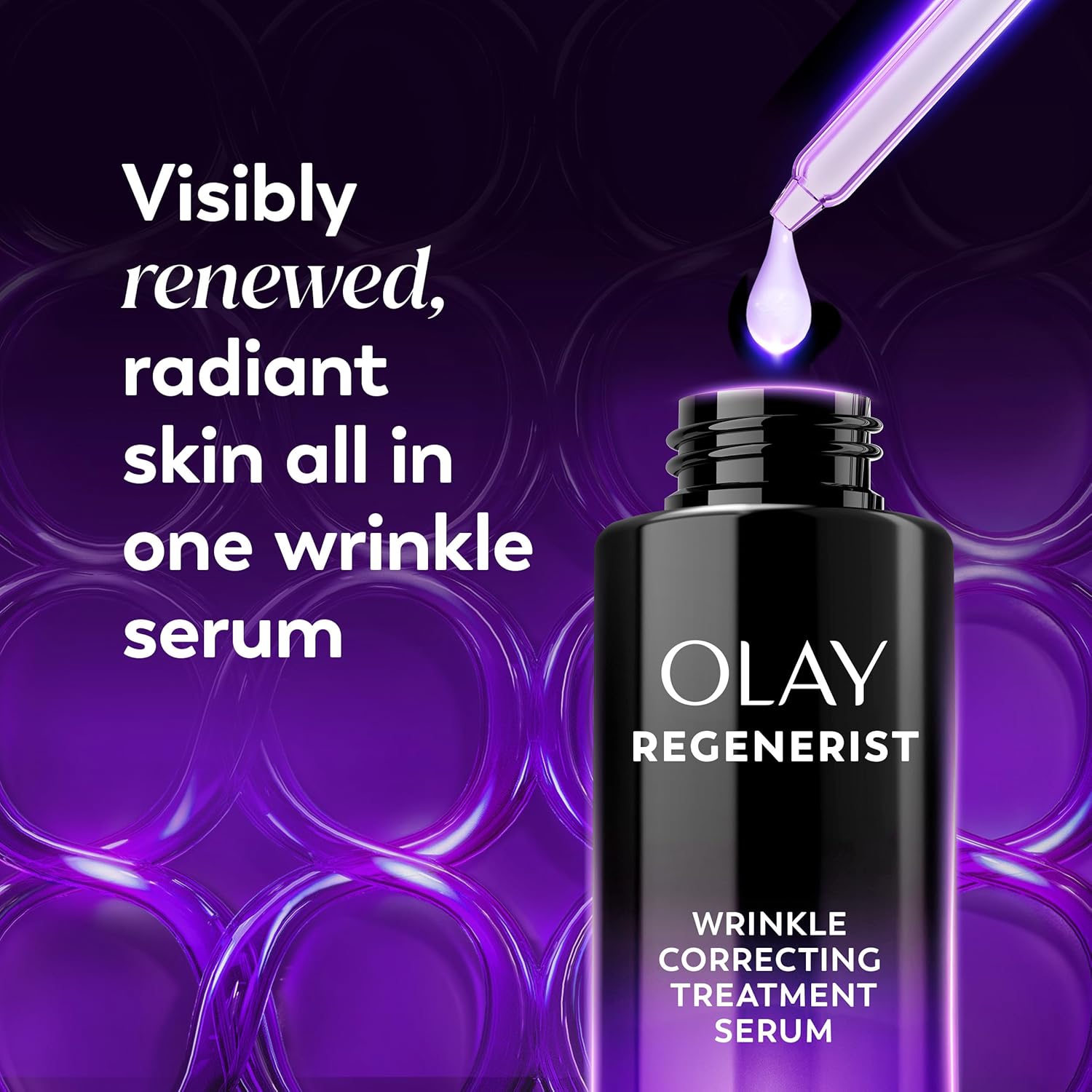 Olay Regenerist Resurfacing Retinol Serum, Renew, Anti-Wrinkle Serum for Women, Anti-Aging Skin Care, Advanced Night Repair, Fragrance-Free, Hexa-Repair Peptide & Pro-Retinol, 1.0oz - Image 2