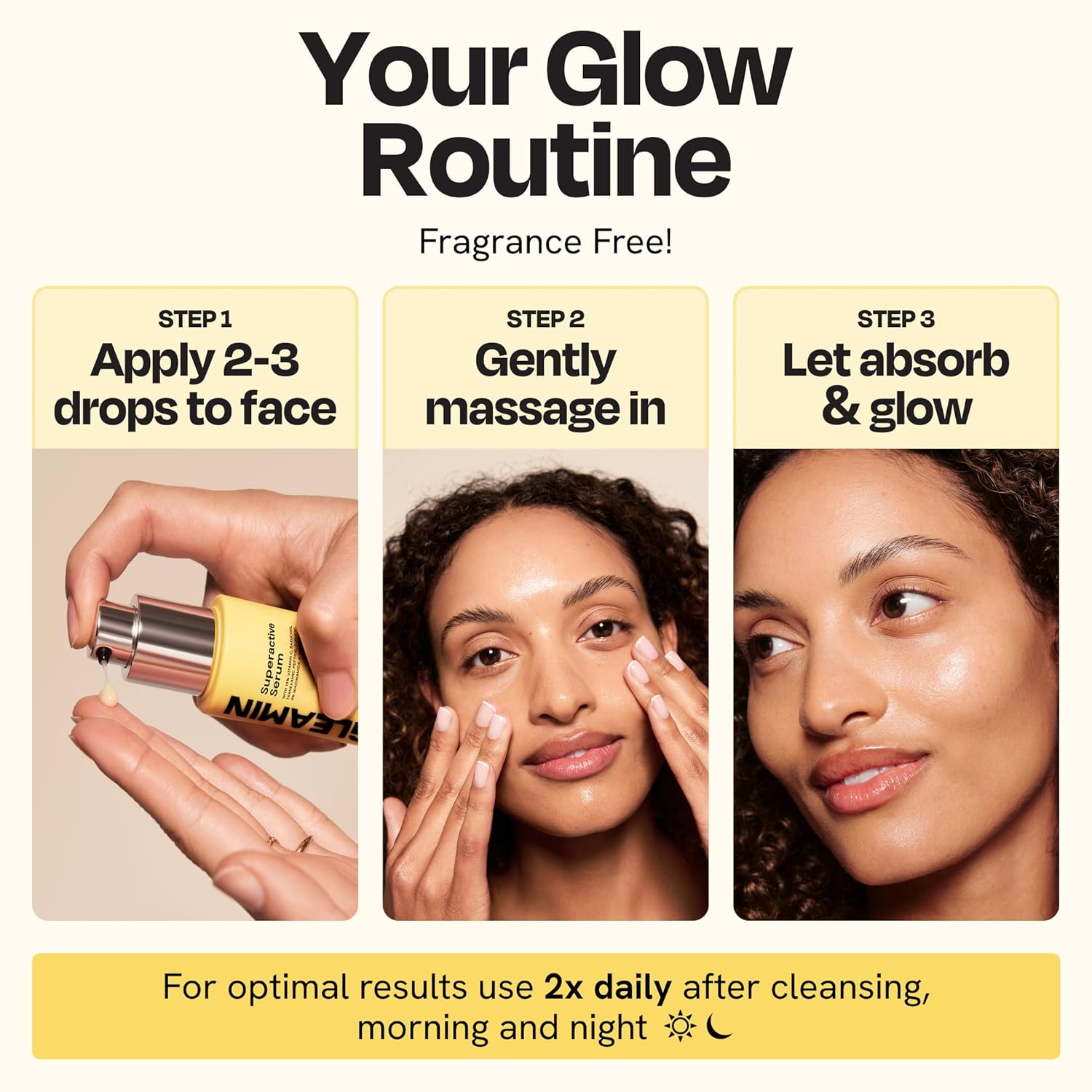 Gleamin Superactive Vitamin C Serum for Face - 15% Vitamin C with Niacinamide, Bakuchiol & Hyaluronic Acid - Brightening Facial Treatment for Uneven Tone, Dark Spots & Radiant Glow - 1 fl oz - Image 7