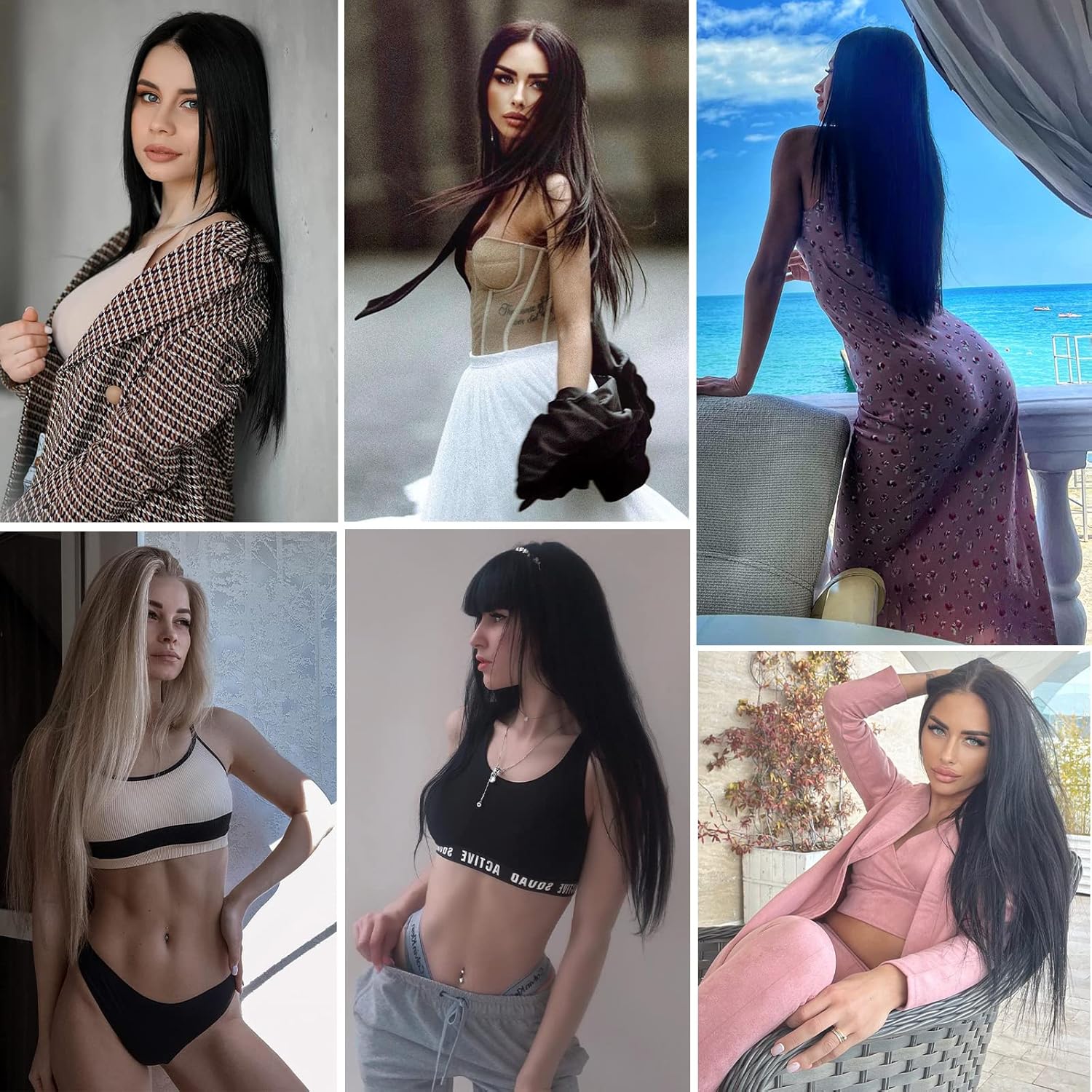 Black Hair Extensions Straight Clip in Hair Extensions Clip ins - Soft and Thick (20 Inches, 4Pcs, #1B) - Image 8