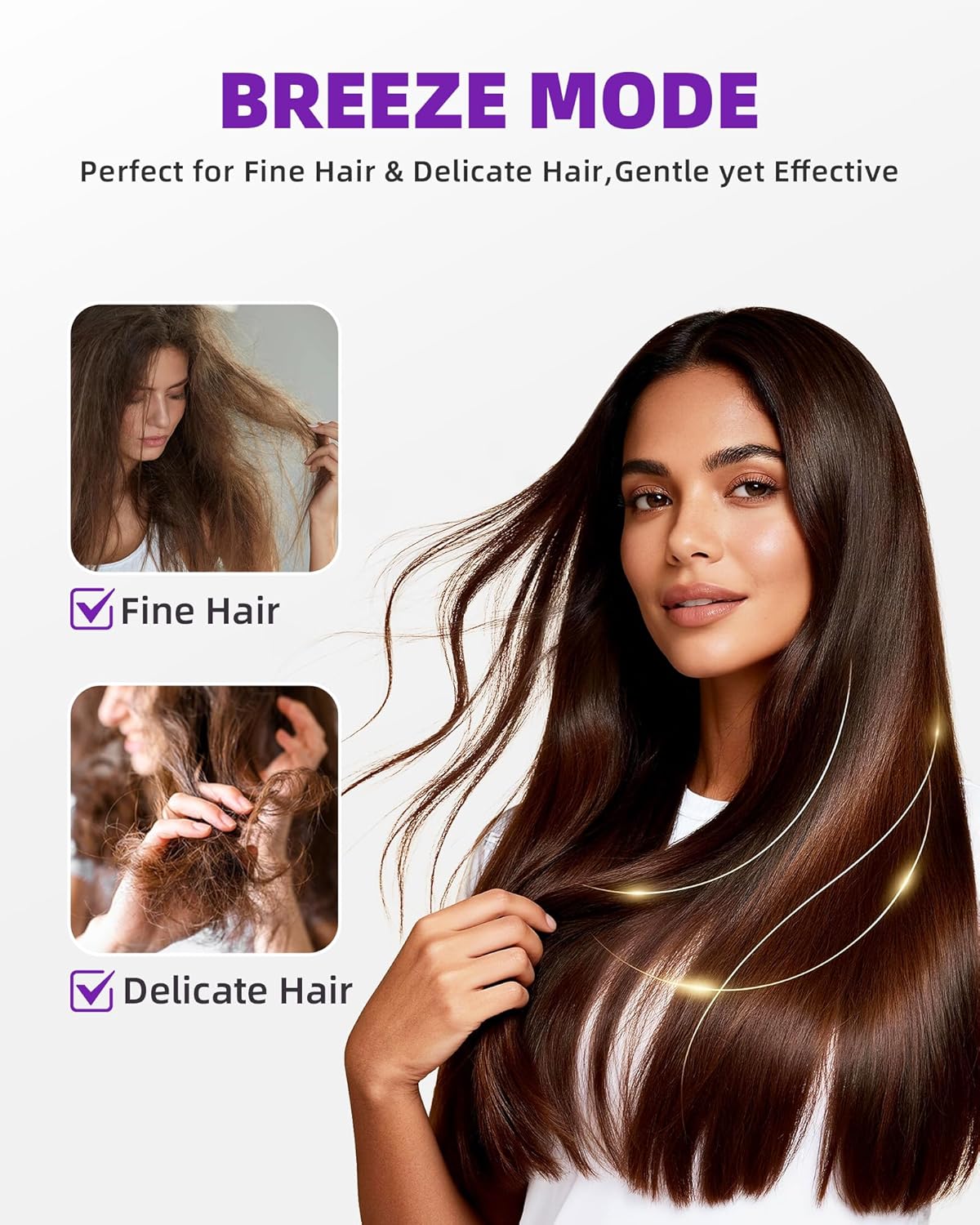 Hair Dryer, Professional Ionic Hair Dryer for Fast Drying, Low Noise and Quiet, Lightweight, 600 Million Negative Ions, High-Speed Hair Blow Dryer Without Hair Damage for Women, Men, Travel, Salon - Image 5