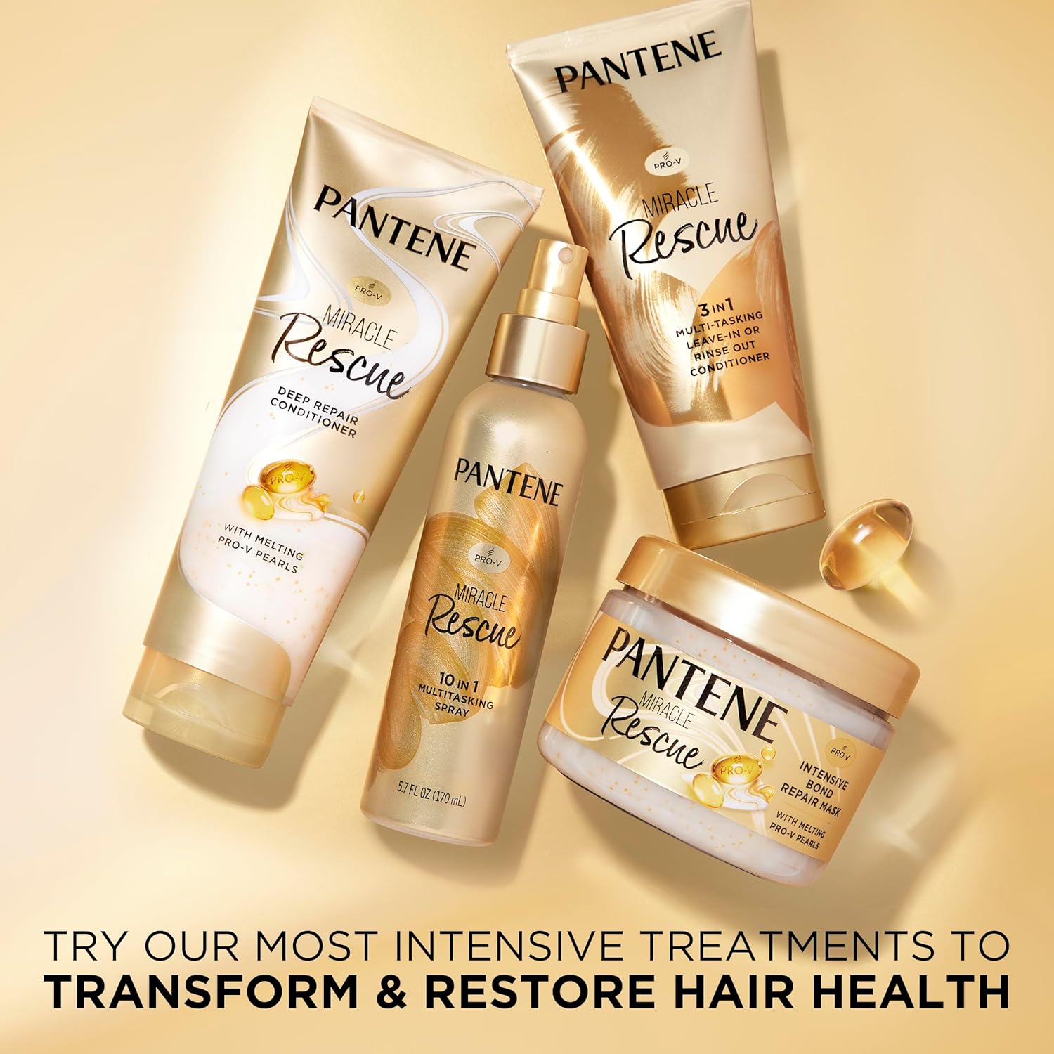 Pantene Miracle Rescue Deep Conditioner with Melting Pro-V Pearls - For Dry, Damaged, or Color-Treated Hair - Intense Moisture & Repair - 8.0 Oz - Image 10