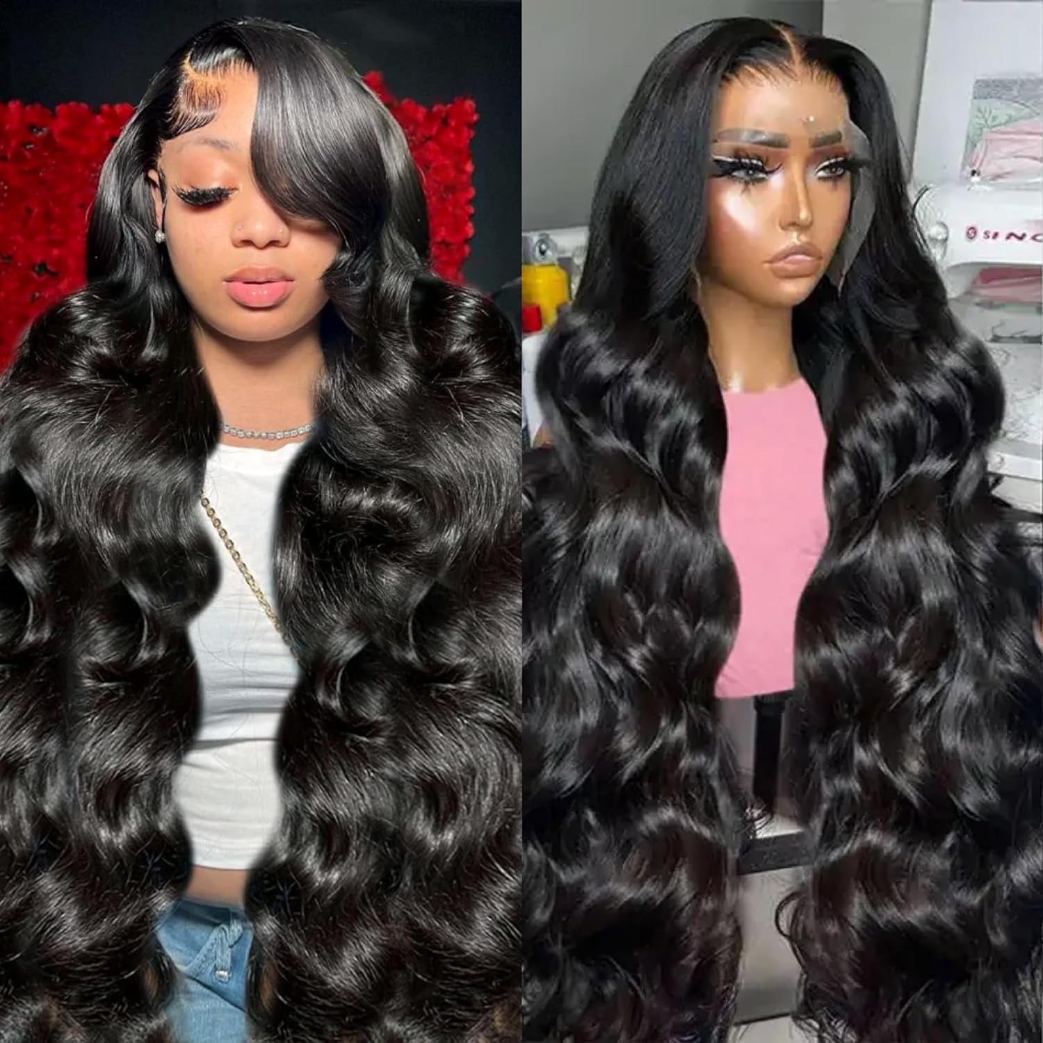 30Inch 13X6 Lace Front Wigs Human Hair Body Wave 200% Density HD Transparent Lace Frontal Wigs Body Wave Pre Plucked Glueless Wigs Human Hair for Women With Baby Hair - Image 2