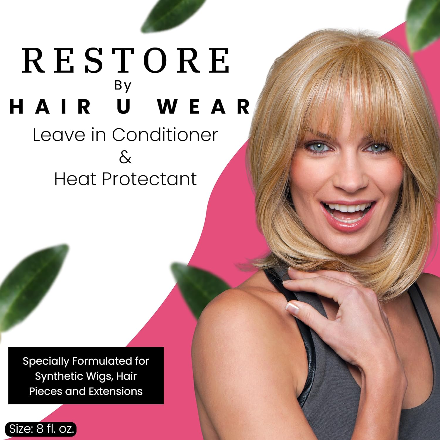 Hair u wear Raquel Welch Leave-in Conditioner and Heat Styling Protector, for Wigs and Hair Extentions - 8 Fl Oz - Image 2