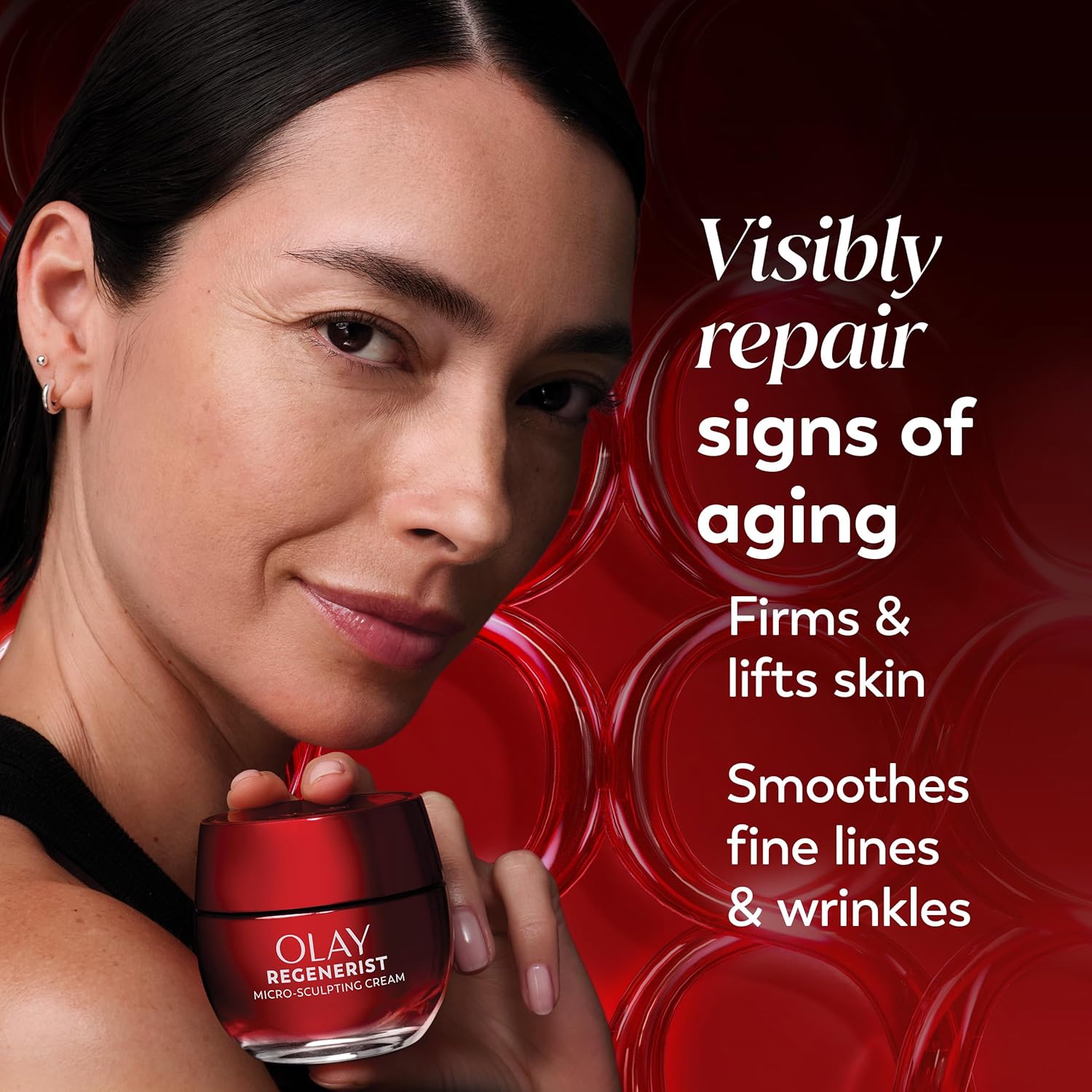 Olay Face Moisturizer, Regenerist Micro-Sculpting Facial Cream for Women - Anti-Aging, Anti-Wrinkle, Firming Skin Care - Triple Collagen Cream, Peptide Moisturizer, Hyaluronic Acid, Niacinamide, 1.7oz - Image 3