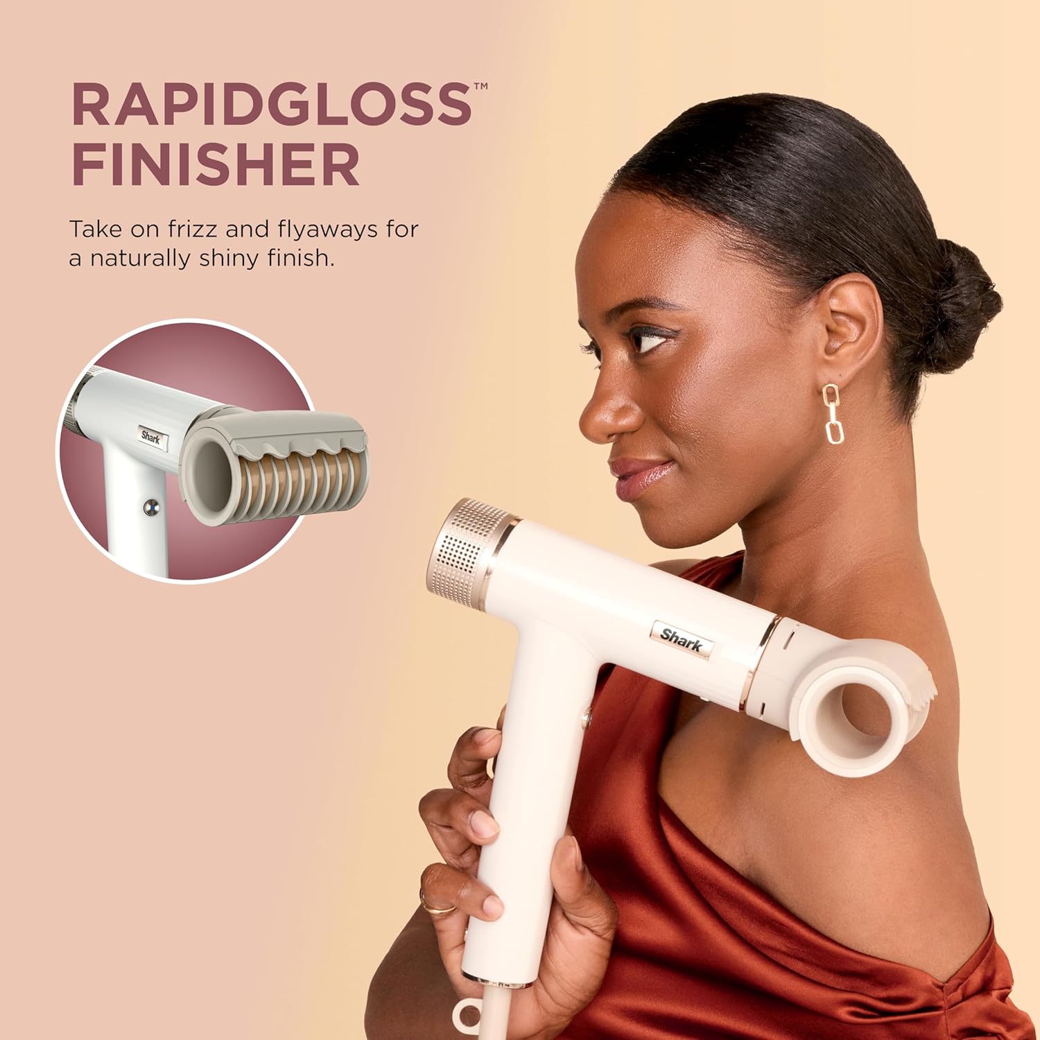 Shark Hair Dryer | SpeedStyle | No Heat Damage Hair Styling Tool | 3 Styling Tools Included | Portable & Powerful Blow Dryer | Best for Straight & Wavy Hair | Silk | HD331 - Image 4