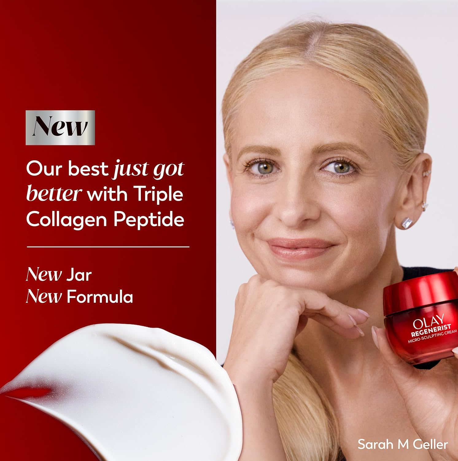 Olay Face Moisturizer, Regenerist Micro-Sculpting Cream for Women, Fragrance-Free - Anti-Aging, Anti-Wrinkle, Firming Skin Care - Triple Collagen Cream, Peptide, Hyaluronic Acid, Niacinamide, 1.7oz - Image 2