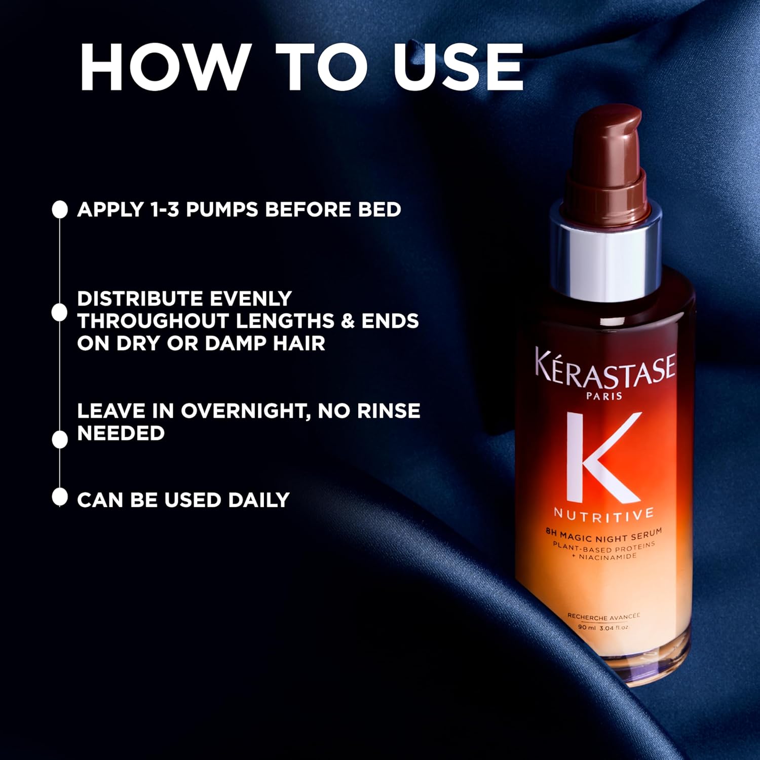 Kerastase Nutritive 8H Magic Night Serum - Overnight Treatment for Dry Hair, Enhances Shine, With Plant-Based Proteins - Image 2