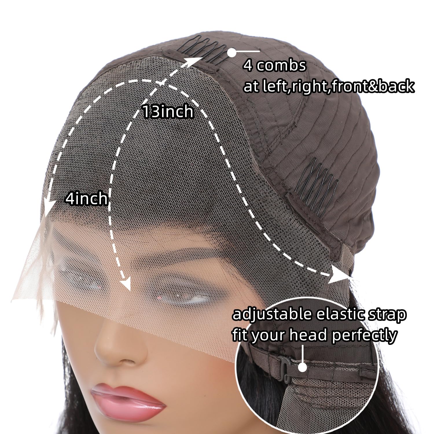 DULOVE Lace Front Wigs Human Hair 13x4 Straight HD Transparent Lace Front Wigs for Women Pre Plucked With Baby Hair 220 Density Glueless Natural Color 24inch - Image 4