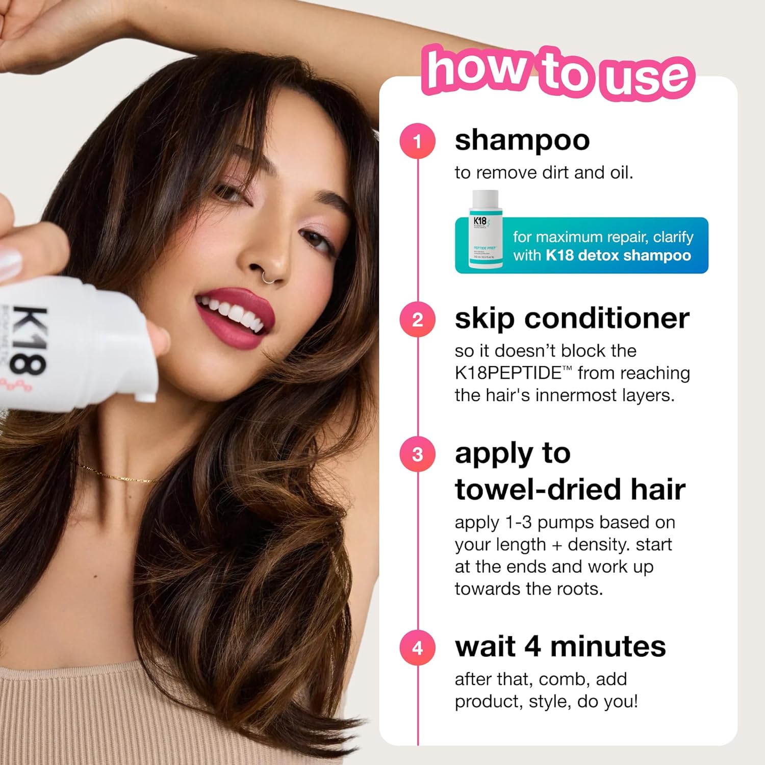 K18 Leave-In Molecular Repair Hair Mask, Patented, Lasting Repair For Dry, Frizzy, Damaged Hair, Reverse Damage In 4 Minutes From Bleach, Color, Chemical Services + Heat - Image 5