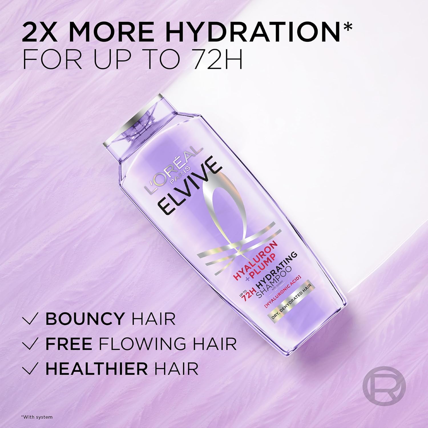 L'Oreal Paris Elvive Hyaluron Plump Hydrating Shampoo for Dehydrated, Dry Hair Infused with Hyaluronic Acid Care Complex, Paraben-Free, 12.6 Fl Oz - Image 7
