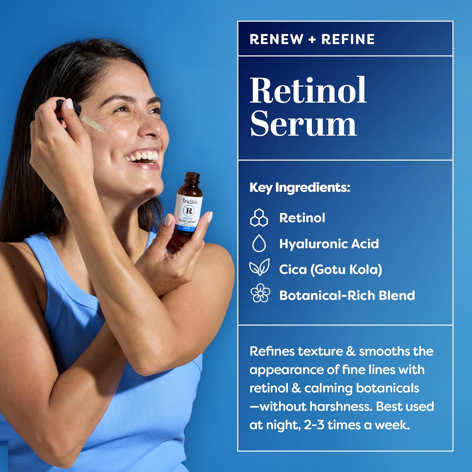 TruSkin Face Serum Trio - Vitamin C, Retinol & Hyaluronic Acid Anti-Aging Serums for Face - AM, PM & All-Day Skincare Routine - Brightening, Smoothing & Hydrating Facial Serums, 1 fl oz Each - Image 4
