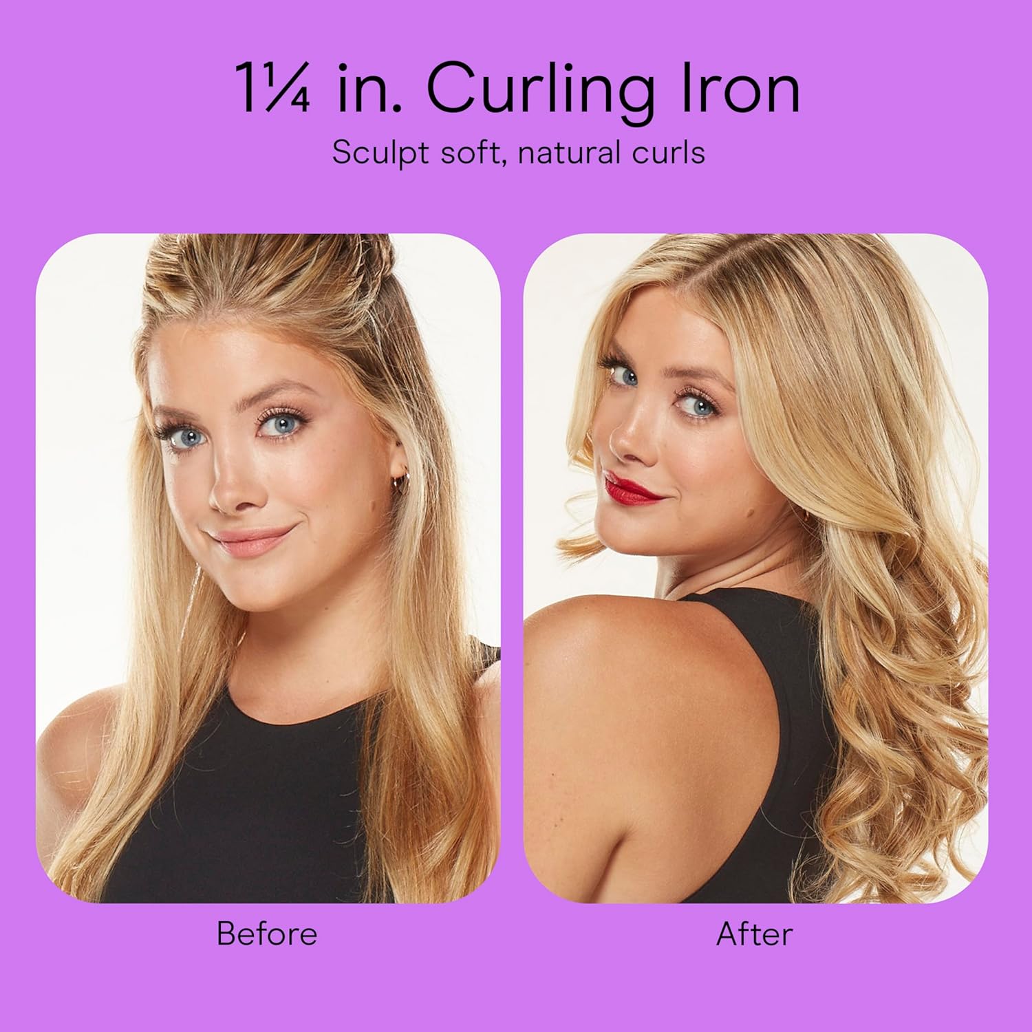 Conair Double Ceramic 1 ¼-Inch Curling Iron, 1 ¼-Inch Barrel Creates Loose Curls, Hair Curler for Use on Medium & Long Hair, White/Rose Gold - Image 11