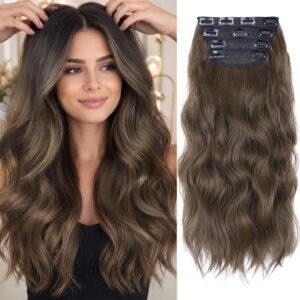 4Pcs Synthetic Clip in Hair Extensi...