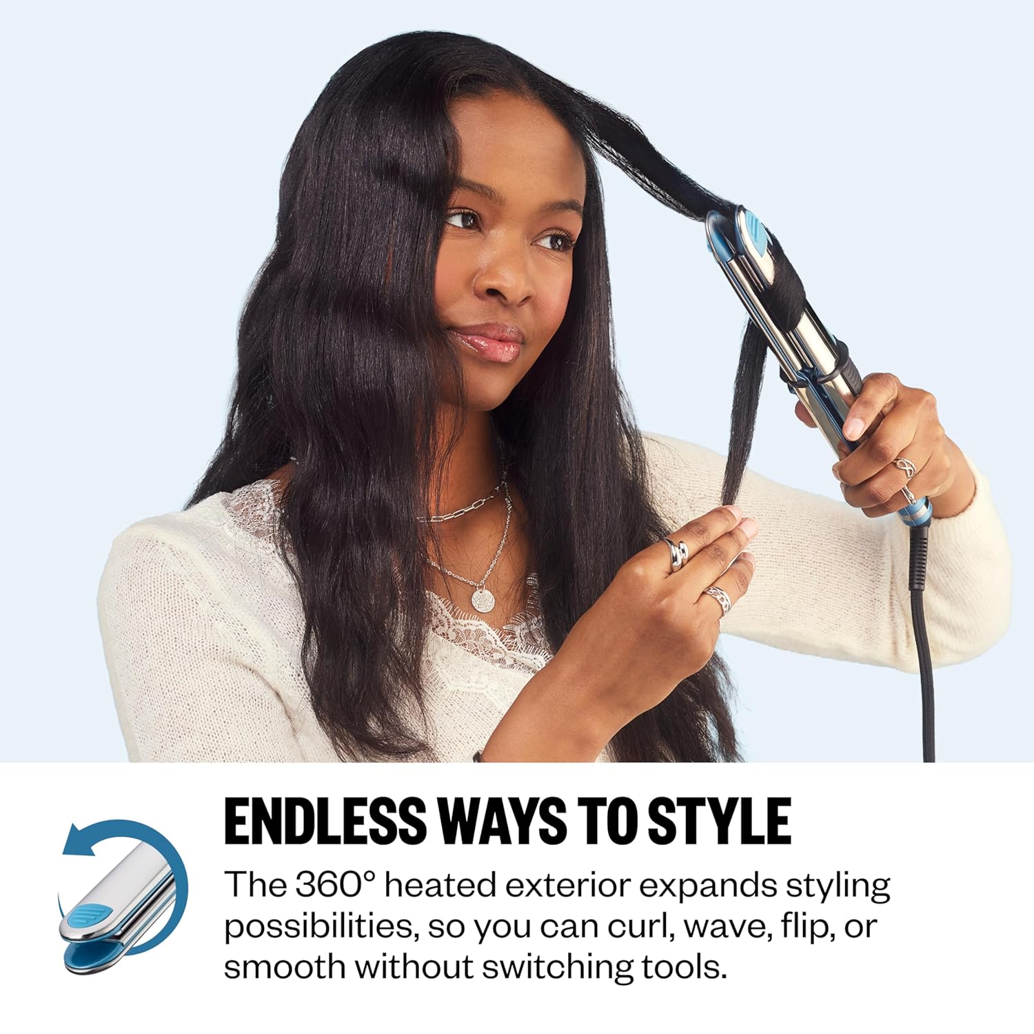 BaBylissPRO Nano Titanium Prima Ionic Hair Straightener – Professional Flat Iron & Curling Iron in One for Stylists, Pro Styling Hair Tool - Image 7