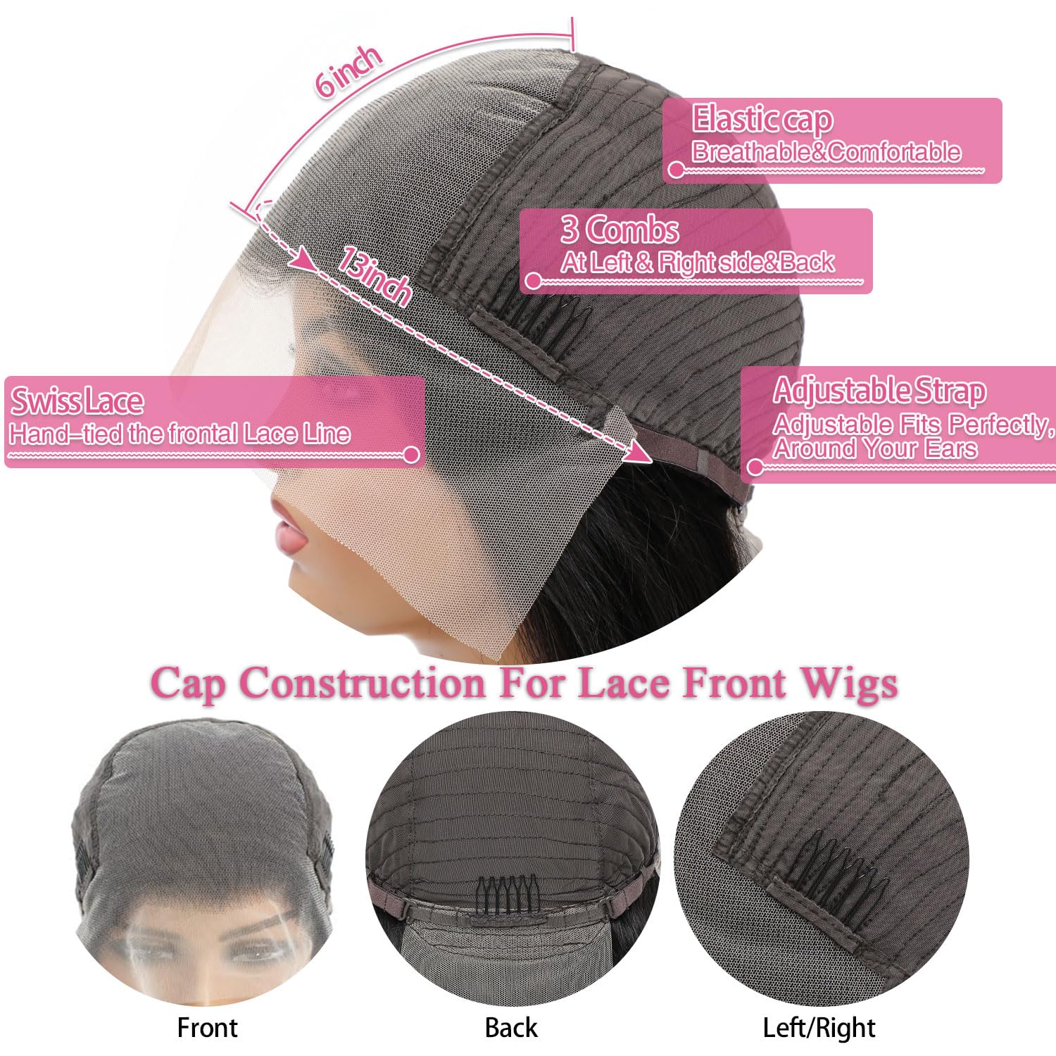 13x6 Lace Front Wigs Human Hair Pre Plucked 200% Density Body Wave HD Lace Front Wigs Human Hair Transparent Frontal Glueless Wigs Virgin Human Hair with Baby Hair for Women Natural Black 30 Inch - Image 5