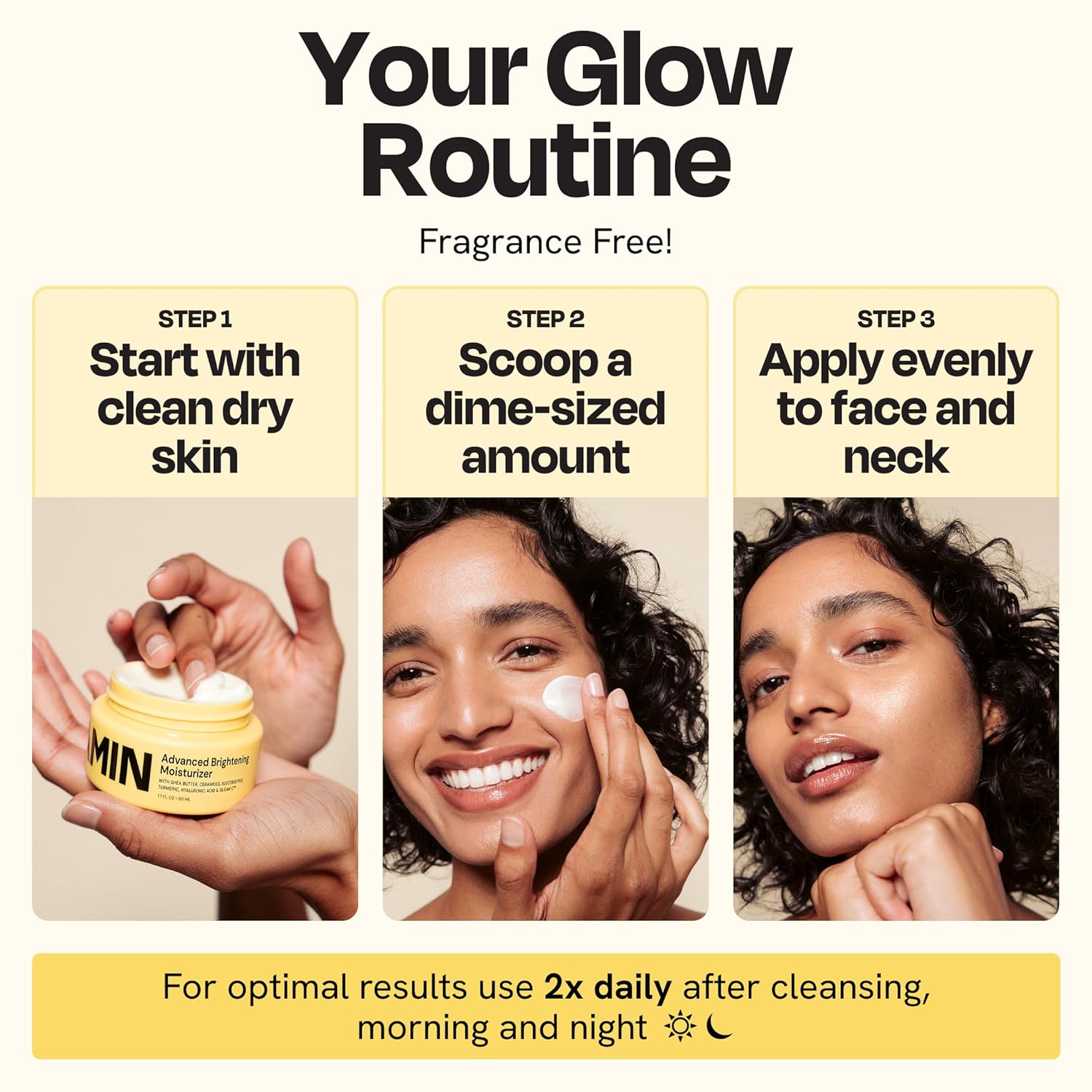 Gleamin Advanced Brightening Moisturizer - Facial Cream with Shea Butter, Vitamin C and Ceramides, Helps Improve the Look of Dark Spots, Uneven Tone & Deep Hydration, Fragrance Free - 1.7 fl oz - Image 7