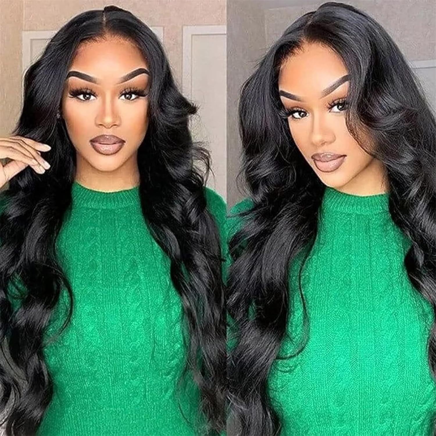 13x6 Lace Front Wigs Human Hair Pre Plucked 180 Density 26 Inch HD Body Wave Lace Front Wigs Human Hair 10A Frontal Wigs Human Hair wigs for Women Glueless Wigs Human Hair Pre Plucked Black wig - Image 9