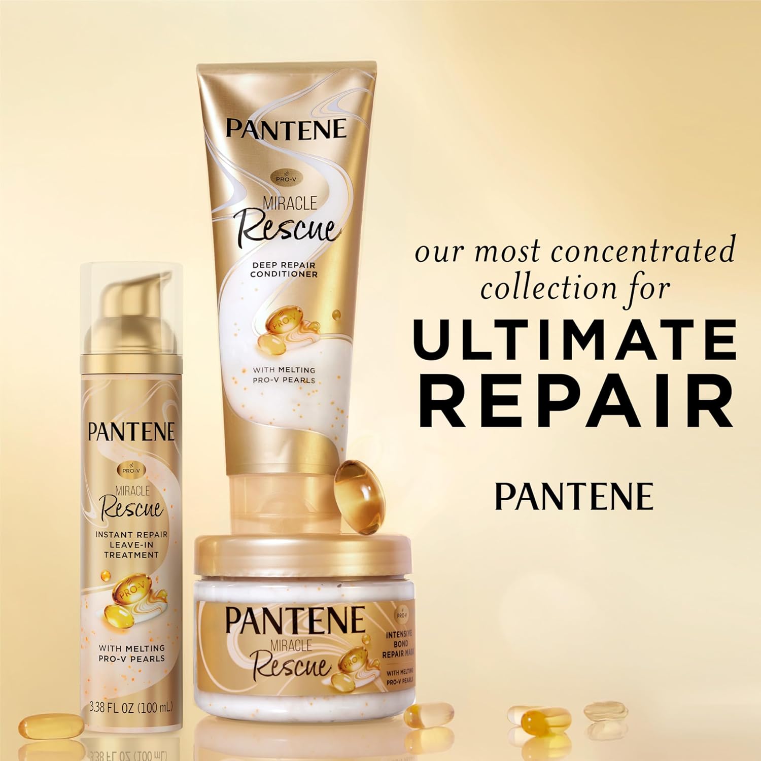 Pantene Miracle Rescue Deep Conditioner with Melting Pro-V Pearls - For Dry, Damaged, or Color-Treated Hair - Intense Moisture & Repair - 8.0 Oz - Image 8