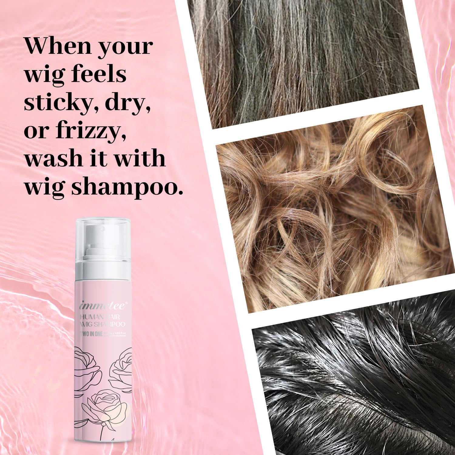 immetee 2 In 1 Wig Shampoo and Wig Conditioner, Extend the Life of a Wig, Wig Shampoo.120ml/4.05fl.oz (1pc) - Image 5
