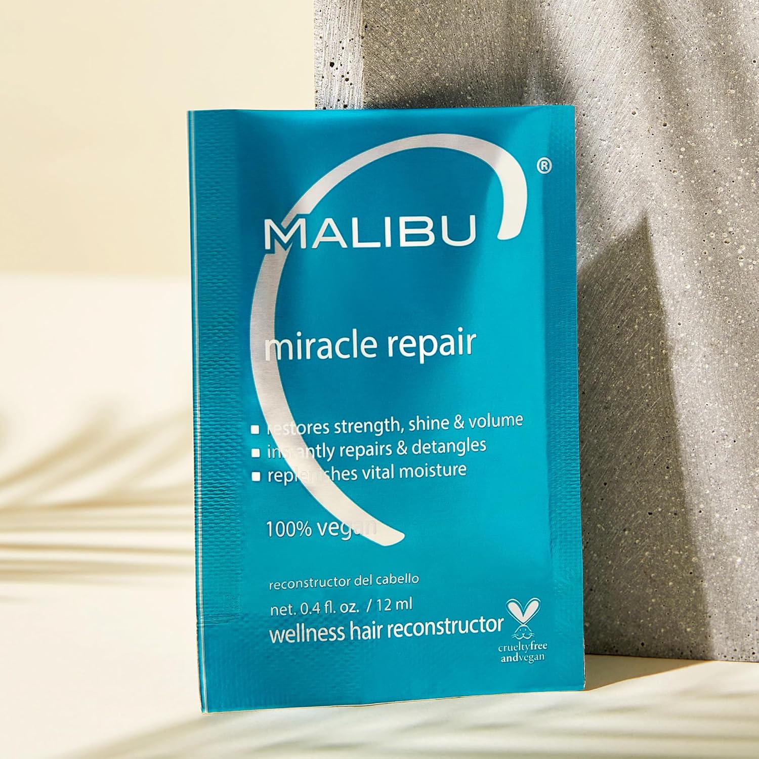 Malibu C Miracle Repair Hair Reconstructor (1 Packet) - Nourishing Hair Repair Treatment for Weak, Damaged Strands - Flax Protein & Vitamin B5 for Hair Strength - Image 3