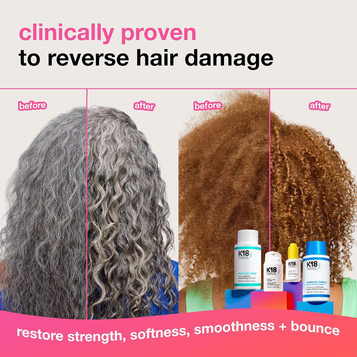 K18 Leave-In Molecular Repair Hair Mask, Patented, Lasting Repair For Dry, Frizzy, Damaged Hair, Reverse Damage In 4 Minutes From Bleach, Color, Chemical Services + Heat - Image 3