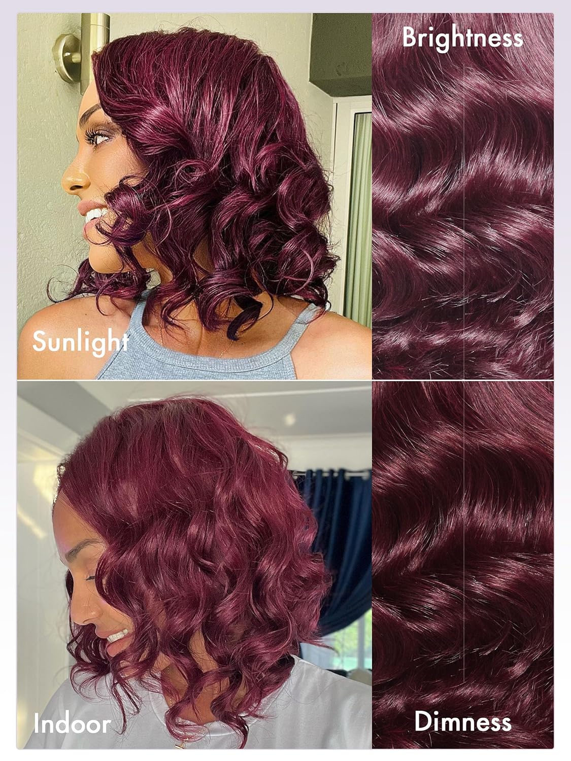 LUVME HAIR 10'' Burgundy 99J Bob Wig Human Hair Pre Cut Glueless HD Lace Closure Wig Pre Plucked, Chic Dark Red 99J Body Wave Short Loose Wave Wigs For Women - Image 6