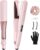 Wavytalk Steam Hair Straightener, Steam Sesh, Steam Reduces Damage, Nourishes Hair & Expedites Straightening, 1.38” Nano Titanium Flat Iron with Detachable Comb for Silk Press Smoothing, Sakura Pink