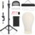Hemndic Wig Stand with Head, Height Adjustable Wig Stand, Wig Head Stand with Mannequin Head with Extra Wig head Clamp Stand