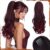 SOFEIYAN Drawstring Ponytail Extension for Women 24 Inch Comb Clip in Wavy Clip on Hairpiece Layered Fluffy Thick Pony Tails Hair Extension Synthetic Hairpieces for Daily Use – Ombre Wine Red
