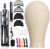 SZCY LLC 23 Inch Canvas Block Wig Head, 47 Inch Wig Stand Tripod with Head, Mannequin Head for Wigs Display with Wig Caps, T C Pins Brush