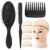 auroray 3Pcs Wig Brush Comb Set with 4Pcs Wig Caps, Professional Hair Extension Loop Brush 3 Row Wire Brush Wide-Tooth Comb for Human and Synthetic Hair